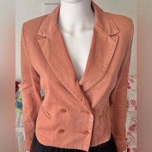 Something Else Natalie Wood Cotton double breast Jean jacket in terracotta Sz 4